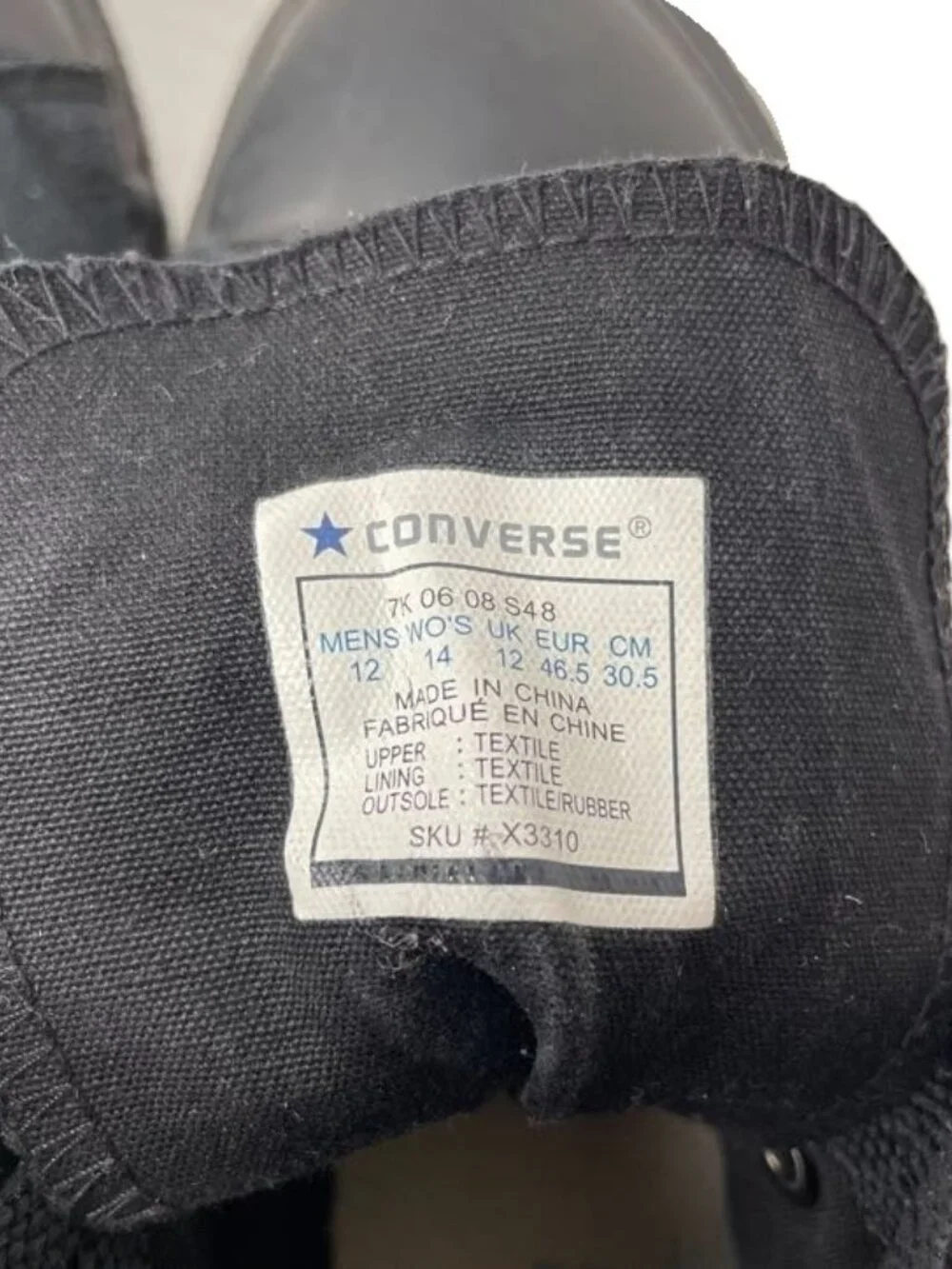 Converse Chuck Taylor All Star High Top All Black Canvas Men Sz 12 Sneaker Shoes